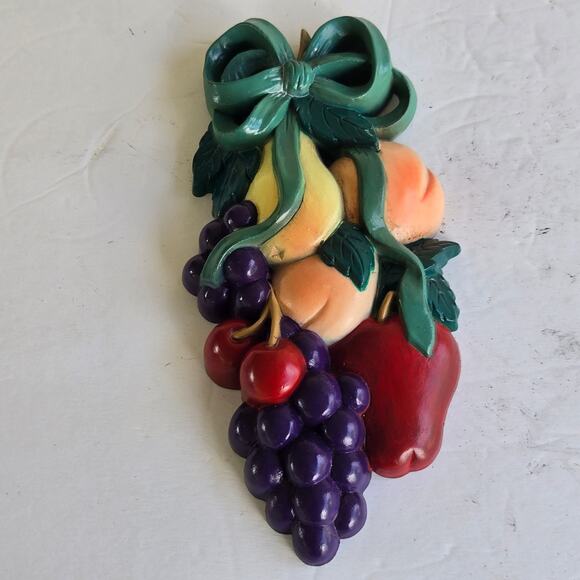 Home Interiors Mixed Fruit Wall Decor Vintage Made in the USA 1990's - Picture 4 of 9